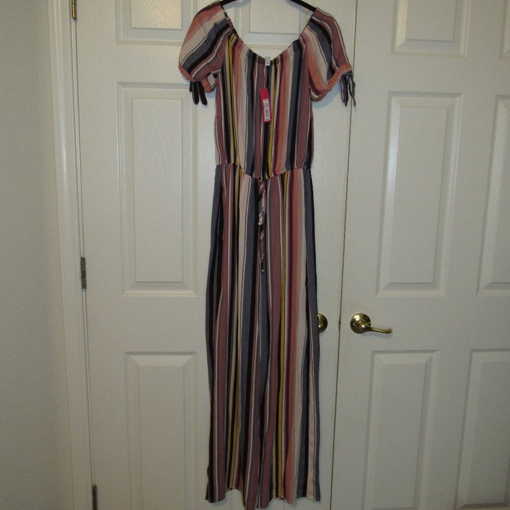 Xhilaration Striped Long Off-Shoulder Jumper Size XS NWT